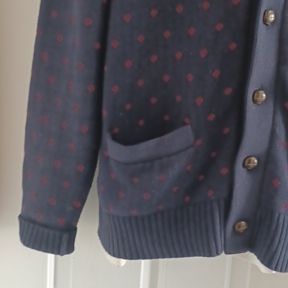 Merona Men's Navy and Burgundy Cardigan - Picture 4 of 8
